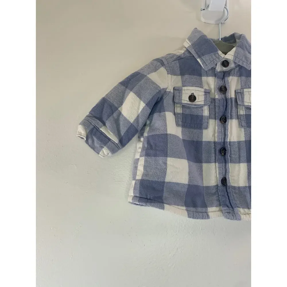 CARTER’S Boy’s Checked Sherpa Flannel Shirt / Size: 3 Months